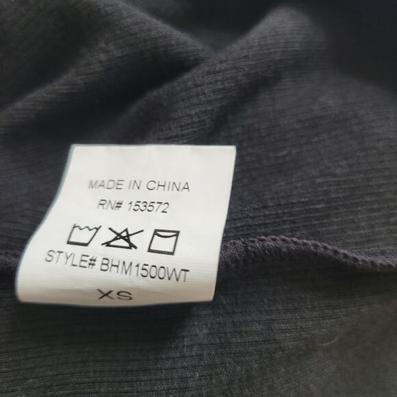 Bohme Size XS Black Sheer Mesh Long Sleeve Top Goth Punk Layering dark romance - Picture 9 of 9